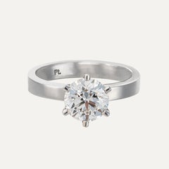 Contemporary Platinum Engagement Ring, 1.56ct GIA Diamond