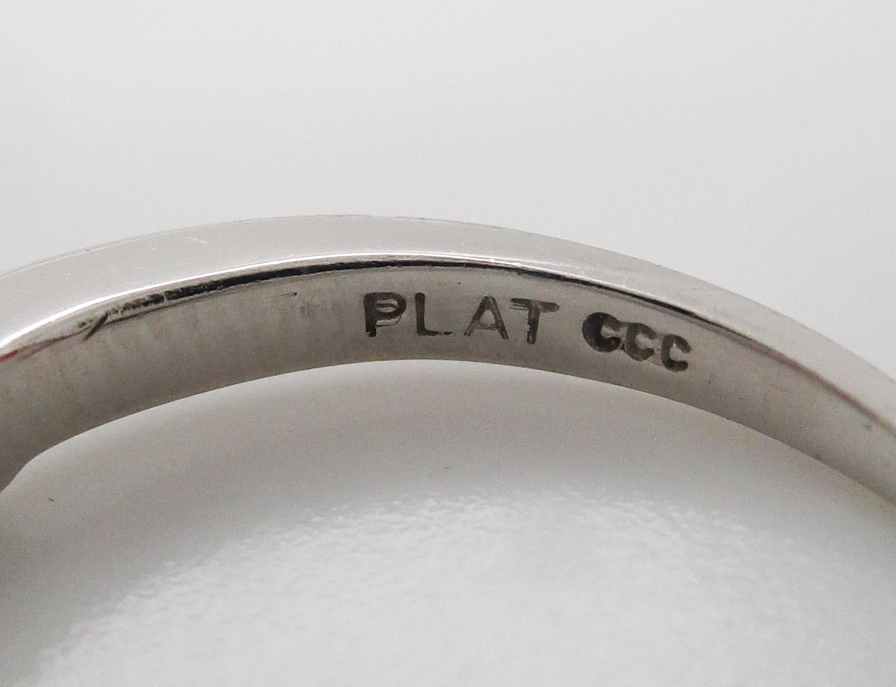Contemporary Platinum Three-Stone Diamond Engagement Ring 4