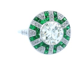 Platinum Tsavorite 2+ Carat  Diamond Ring