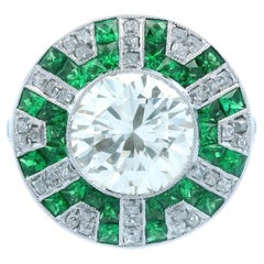Tsavorite di platino da 2+ carati  Anello con diamante