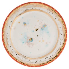 Contemporary Platter Ø36cm Gold Hand Painted Plate Porcelain Tableware