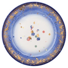 Contemporary Platter Gold Hand Painted Plate Porcelain Tableware