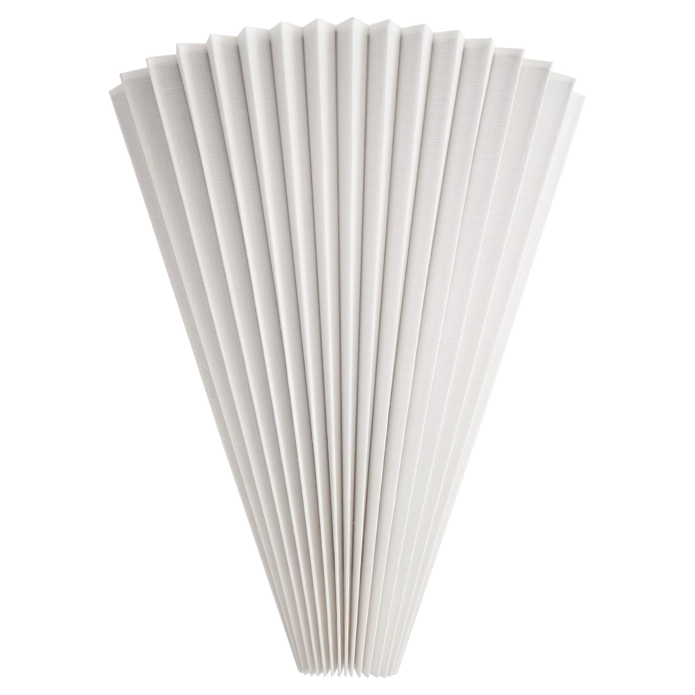Contemporary Pleated Fan Light with Linen Shade off-white Handmade  For Sale