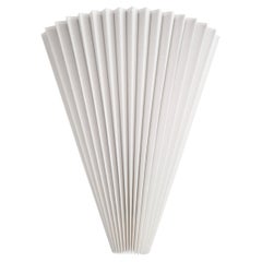 Contemporary Pleated Fan Light with Linen Shade off-white Handmade 