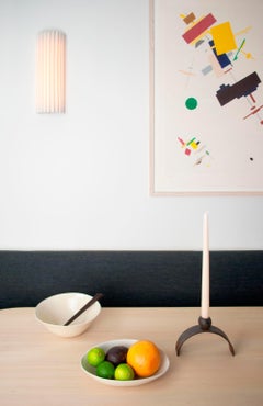 Contemporary Pleated Wall Light with Linen Shade Off-White Handmade 'Pair'