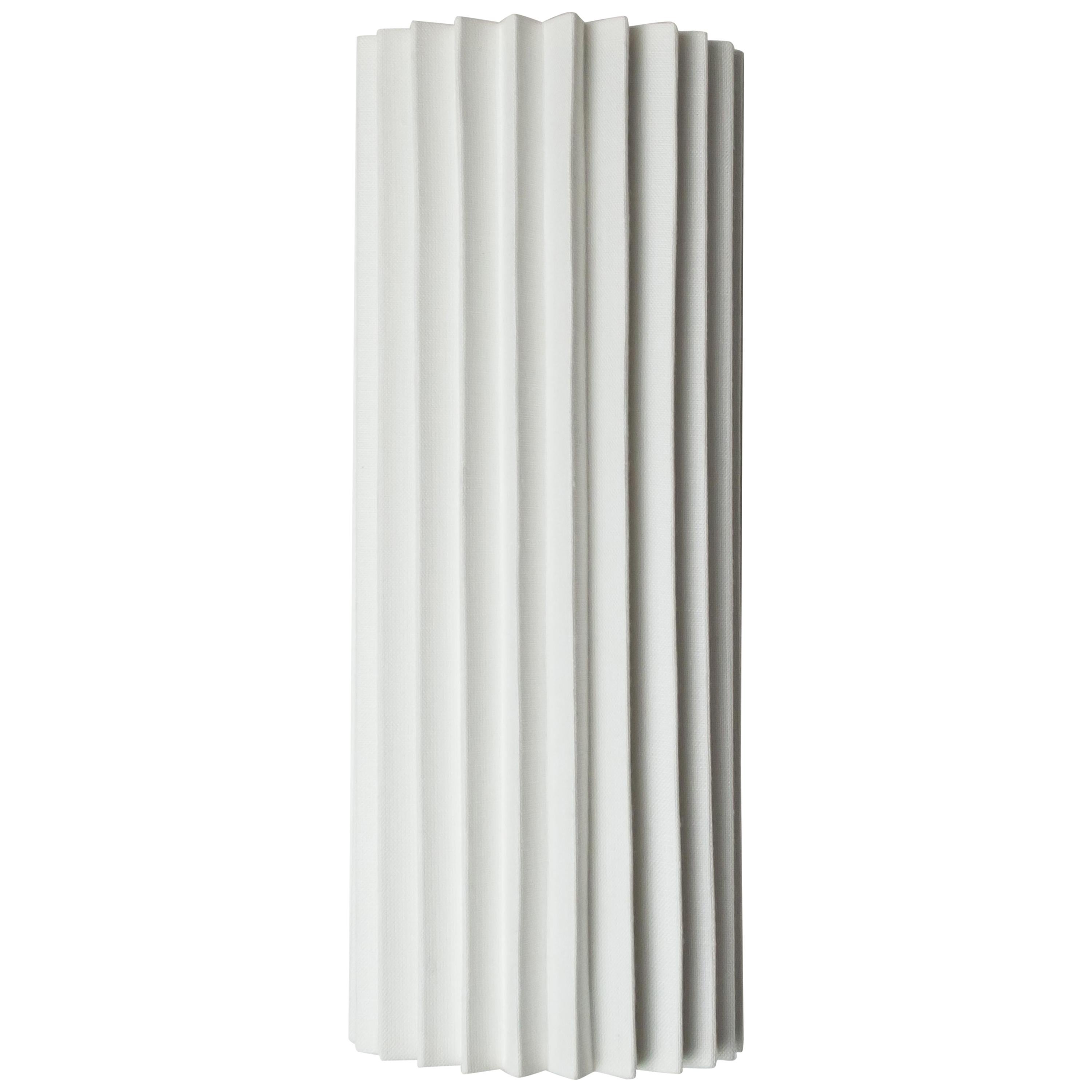 Contemporary Pleated Wall Light with Linen Shade Off-White Handmade, Set of 5no. For Sale