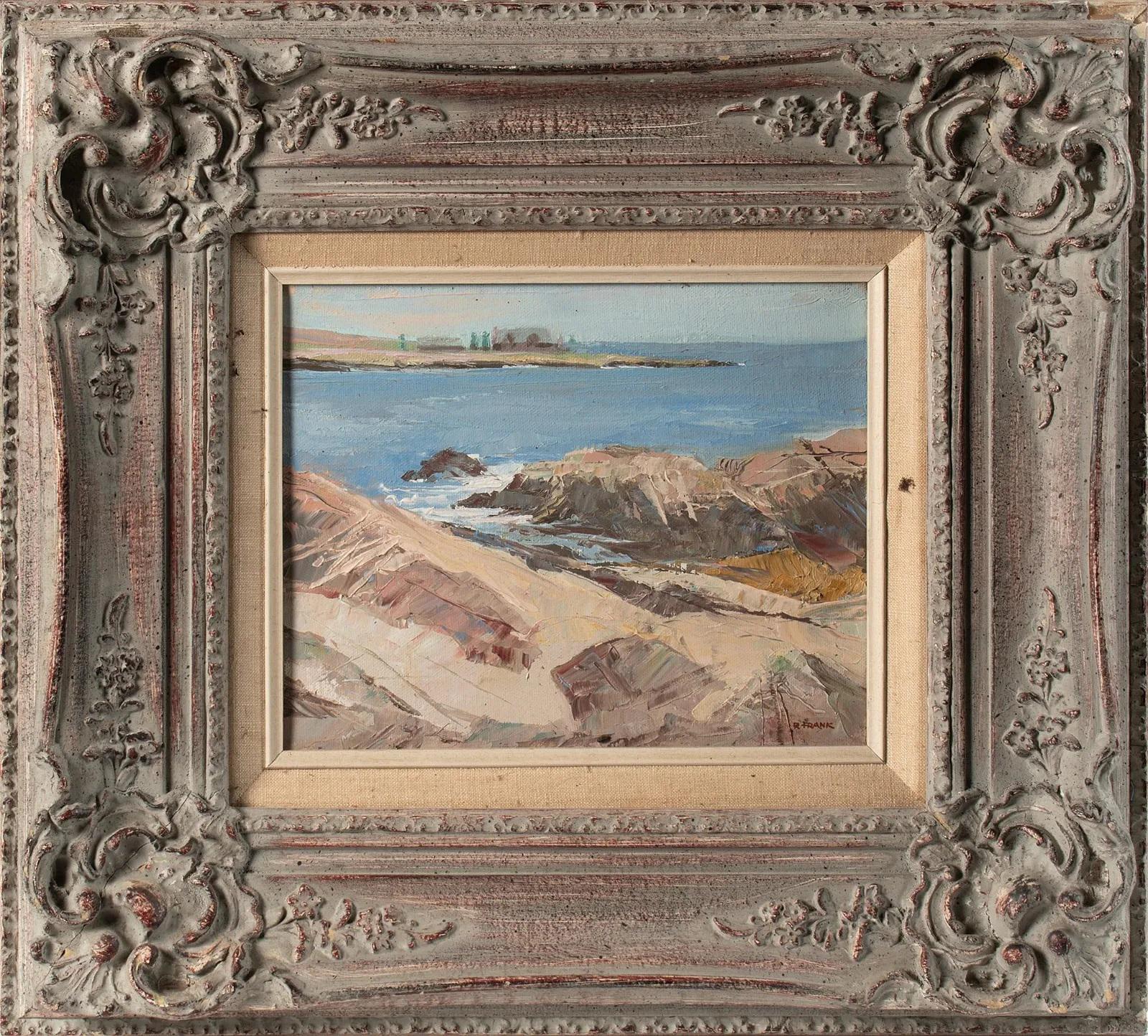 Contemporary Plein Air Impressionist Coastal Painting In Good Condition For Sale In Seguin, TX