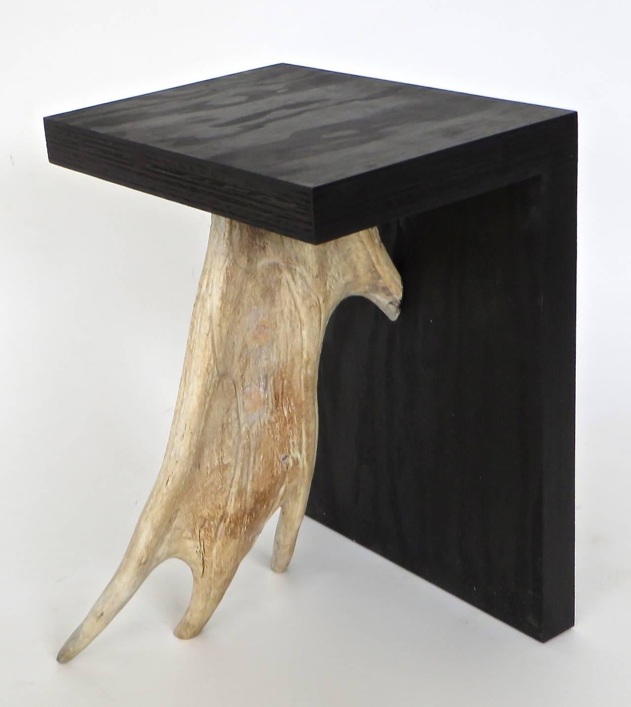 French Contemporary Plywood Stag T Stool / Side Table by Rick Owens For Sale