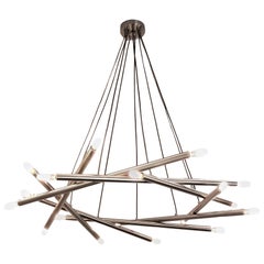 Contemporary "Polaris" Chandelier in Brushed Nickel by Blueprint Lighting, 2018