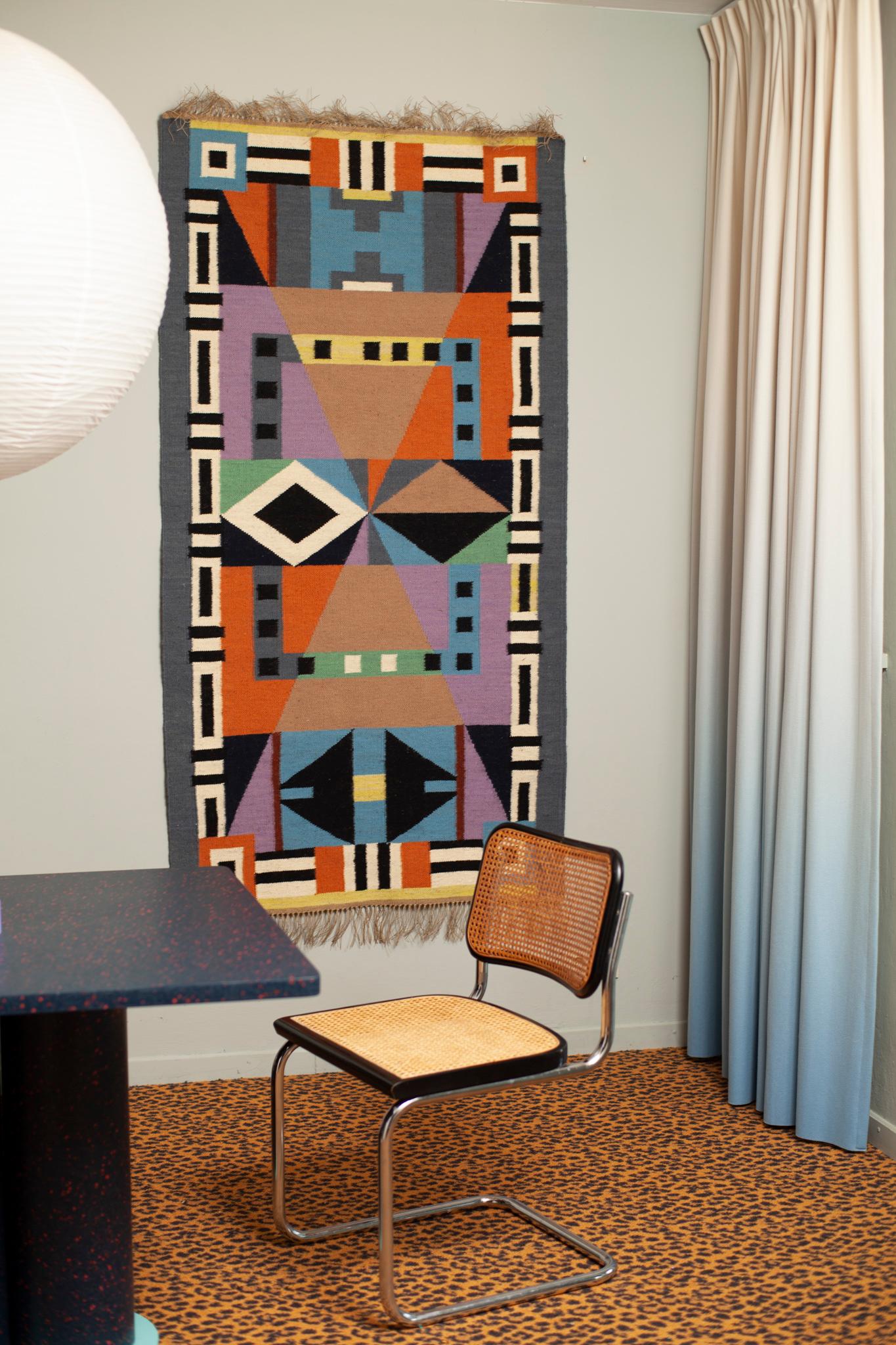Polish Contemporary  Kilim Rapallo Designed by Piotr Niklas / Hand-Woven For Sale