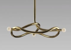 Contemporary Polished Brass Chandelier, Tryst Three by Paul Matter