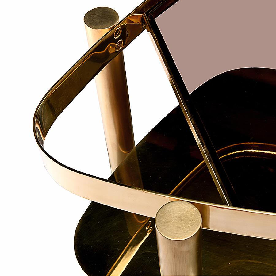 Modern Contemporary Polished Brass Side Table, Bijou by Adam Court for Okha For Sale