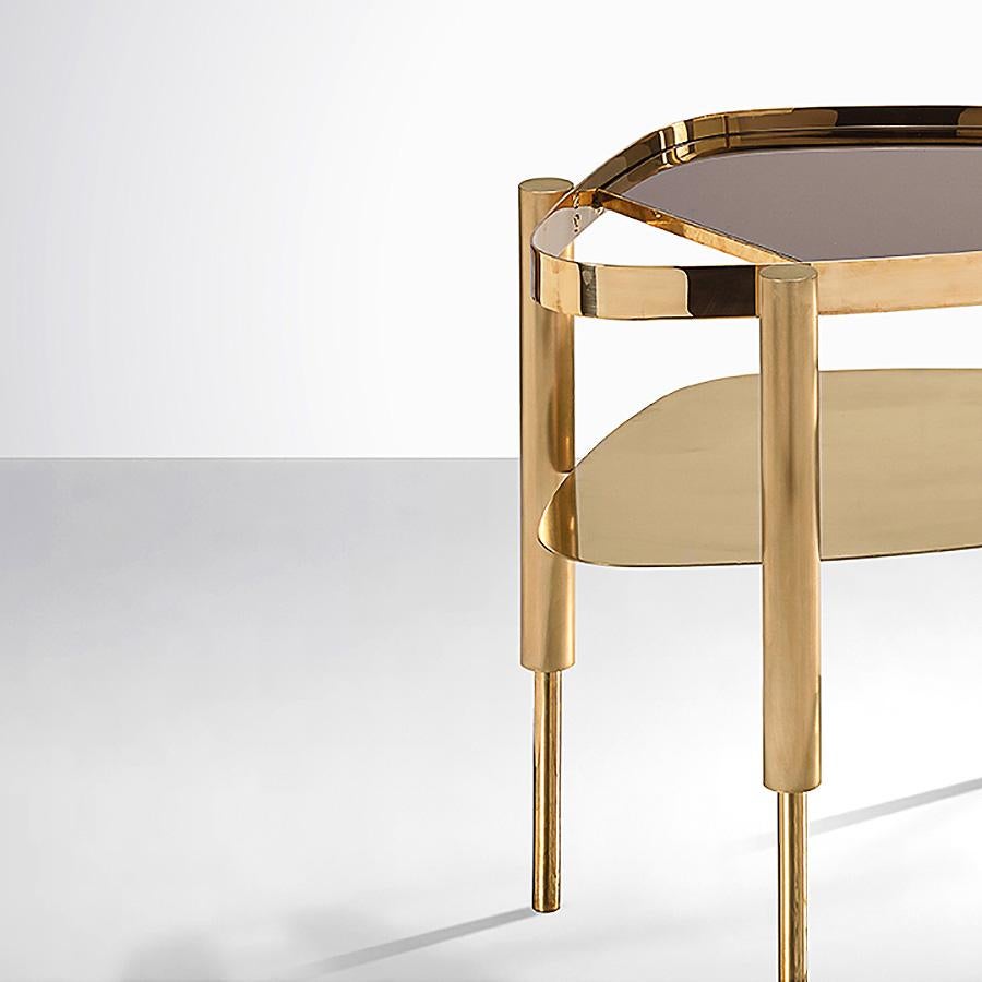 Portuguese Contemporary Polished Brass Side Table, Bijou by Adam Court for Okha For Sale