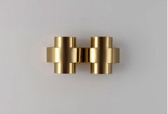 Contemporary Polished Brass Wall Sconce, Plus Two Large Lamp by Paul Matter