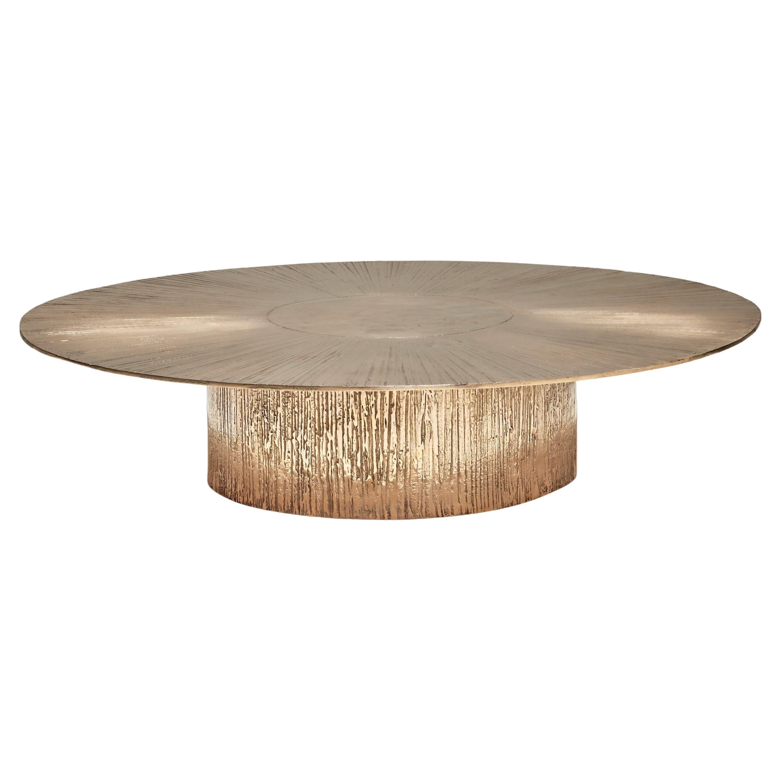 Contemporary Polished Bronze Circular Coffee Table by Colo Studio, France