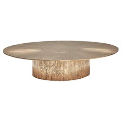 Contemporary Polished Bronze Circular Coffee Table by Colo Studio, France