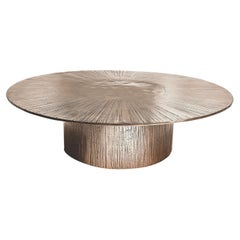 Zeitgenössischer runder Couchtisch aus polierter Bronze von Colo Studio, Frankreich