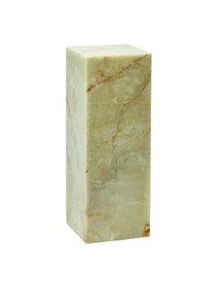 Piédestal contemporain en onyx vert poli avec veinage naturel