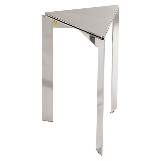 Monolit Side Table, Stainless Steel by Cezar Moldovan x Arbore For Sale ...