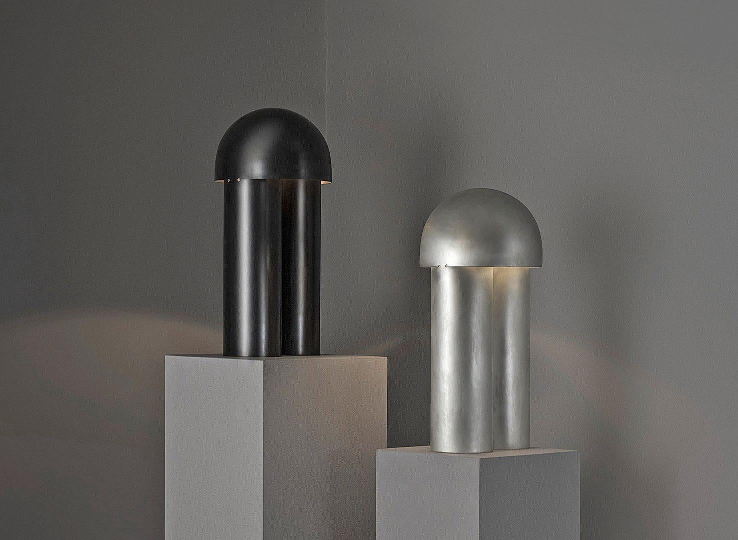 Contemporary Polished Steel Sculpted Table Lamp, Monolith Small by Paul Matter For Sale 1