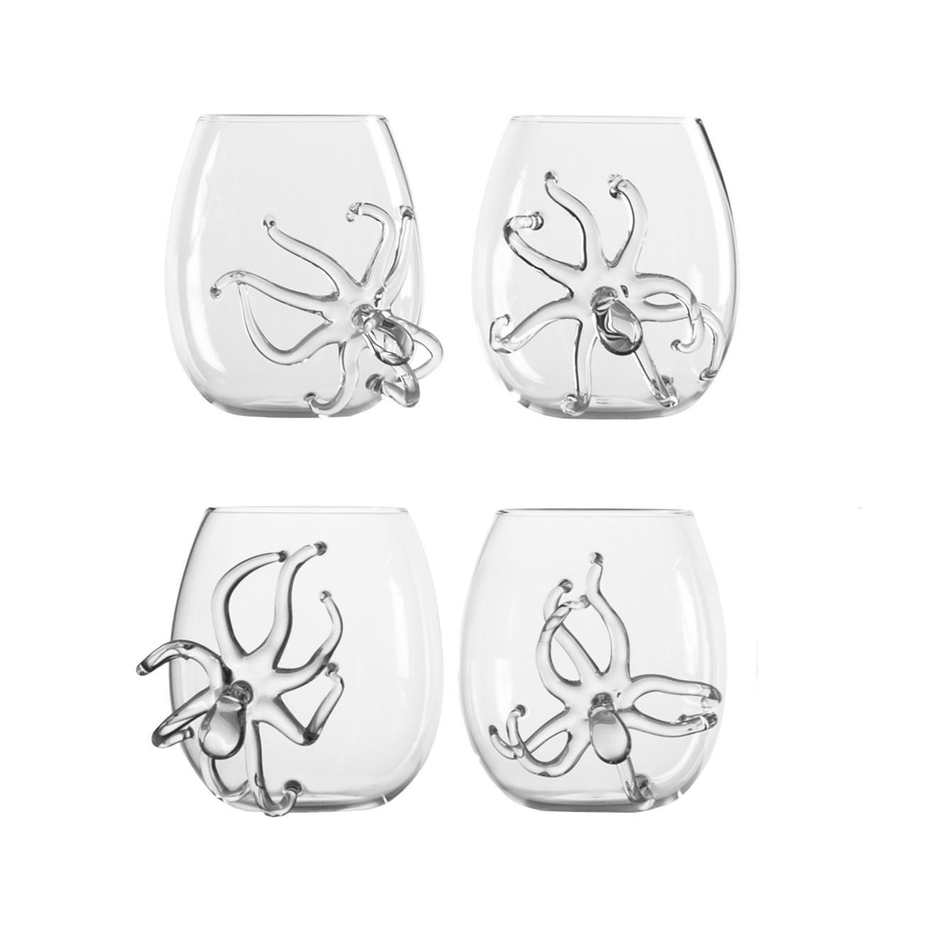 Other Contemporary Polpo Octopus Glass Hand-Blown Sea Creatures Ocean Playful Water For Sale