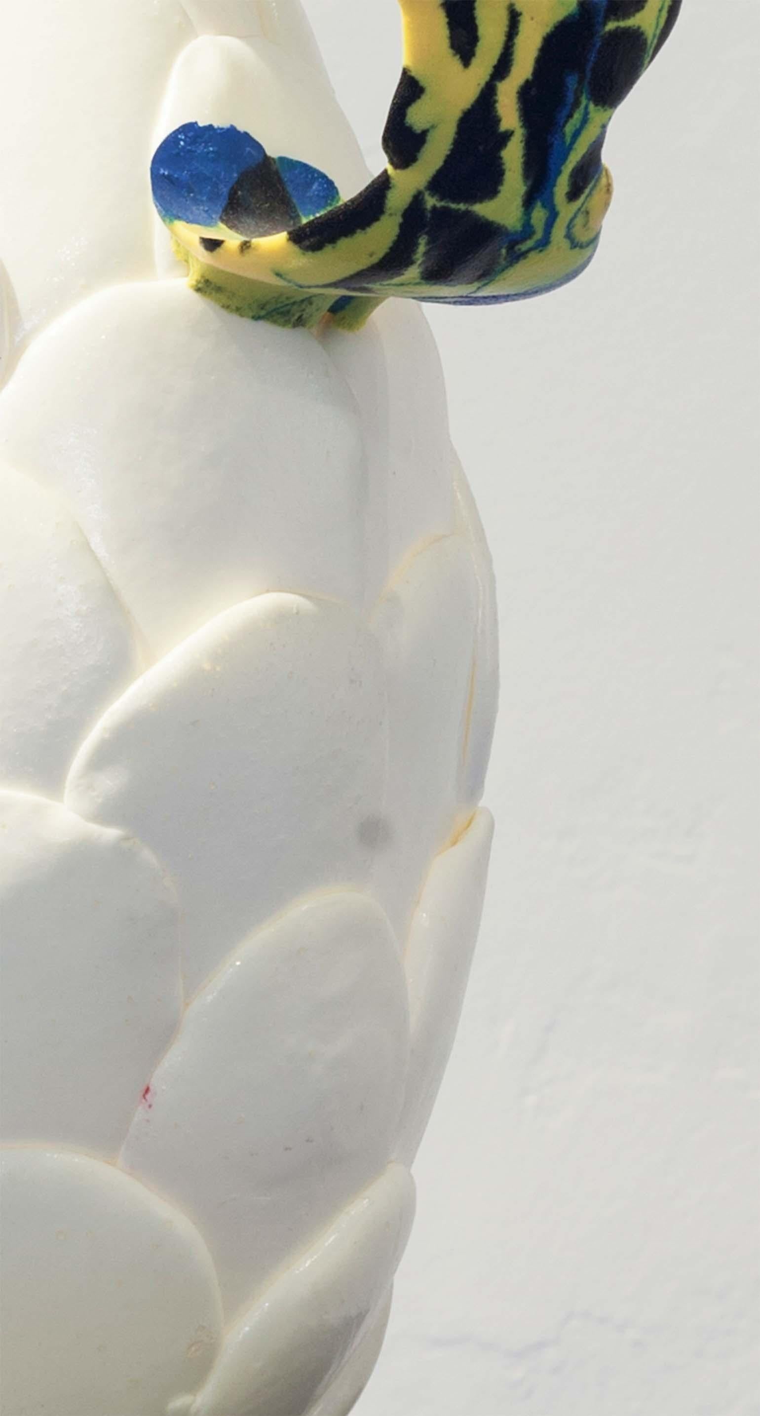 Epoxy Resin Contemporary Foam White Vase For Sale