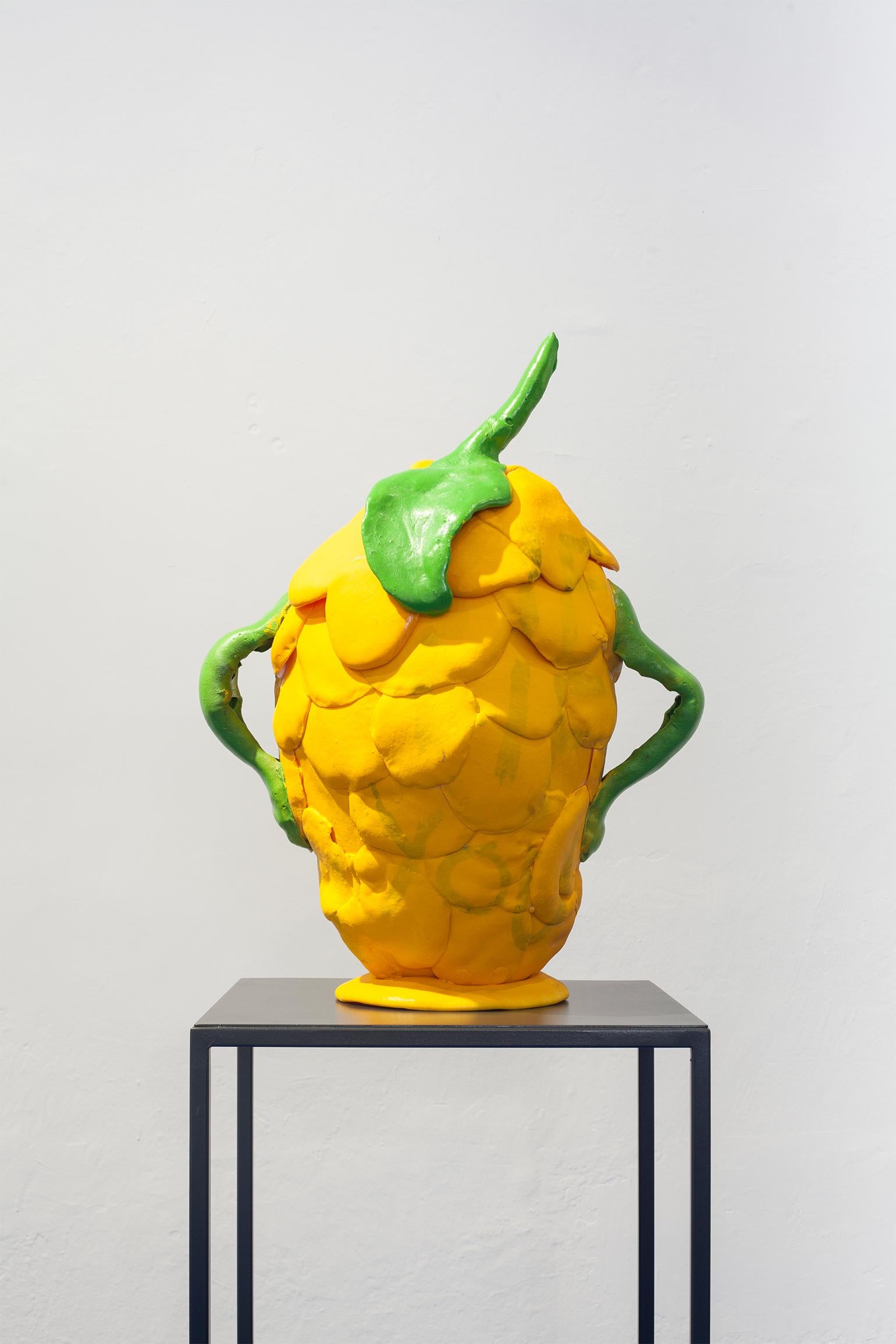 Matteo Pellegrino
Vase yellow, 2017

Polyurethane foam, epoxy resin
31 x 41 x H60 cm

Unique piece with signed certification
2017
Italy.

For Matteo Pellegrino the direct manipulation of matter, mainly resins, silicones and plastics is