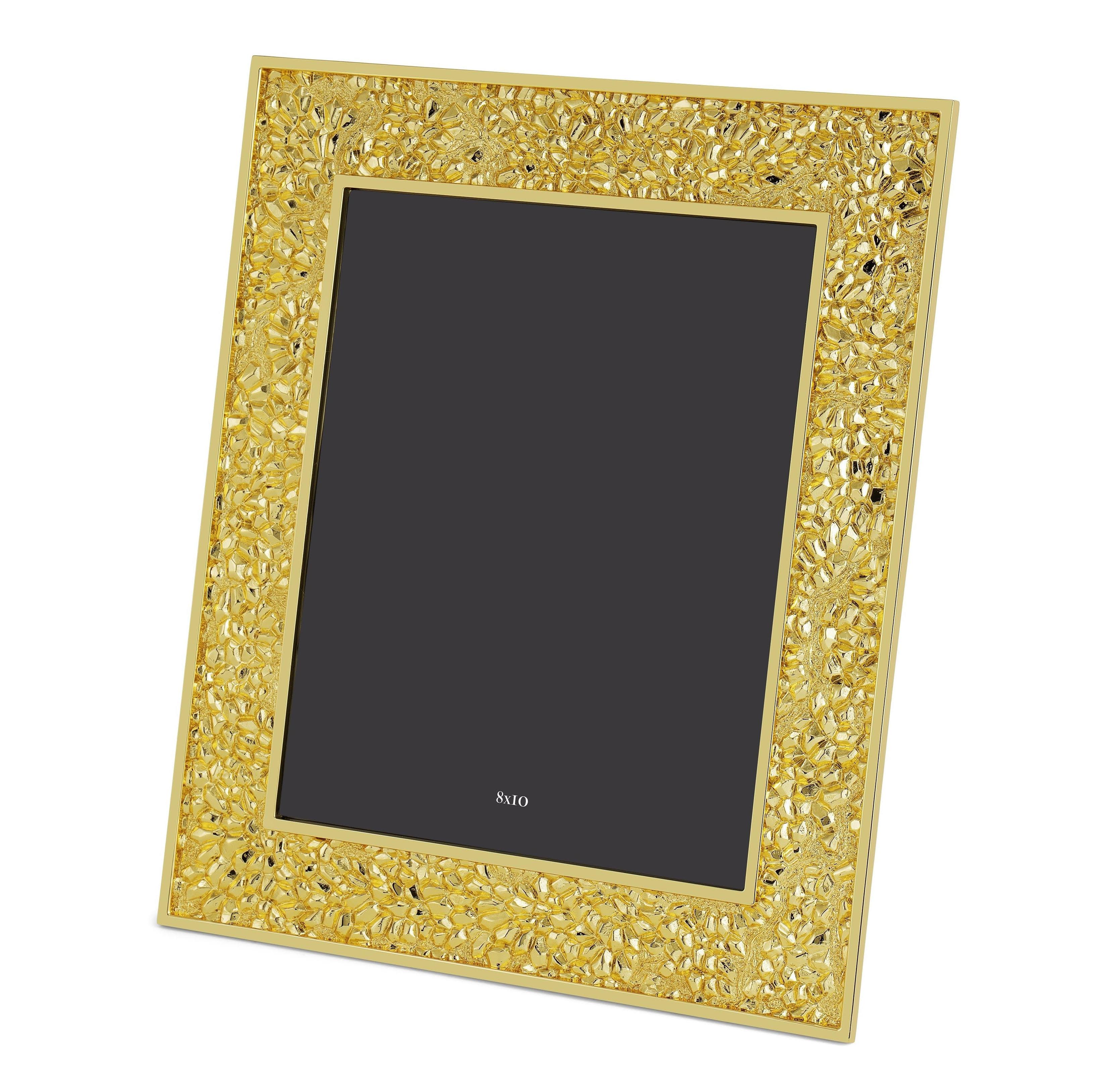 Modern Contemporary Pomegranate Photo Frame in High-Quality Gold-Plated Metal. For Sale