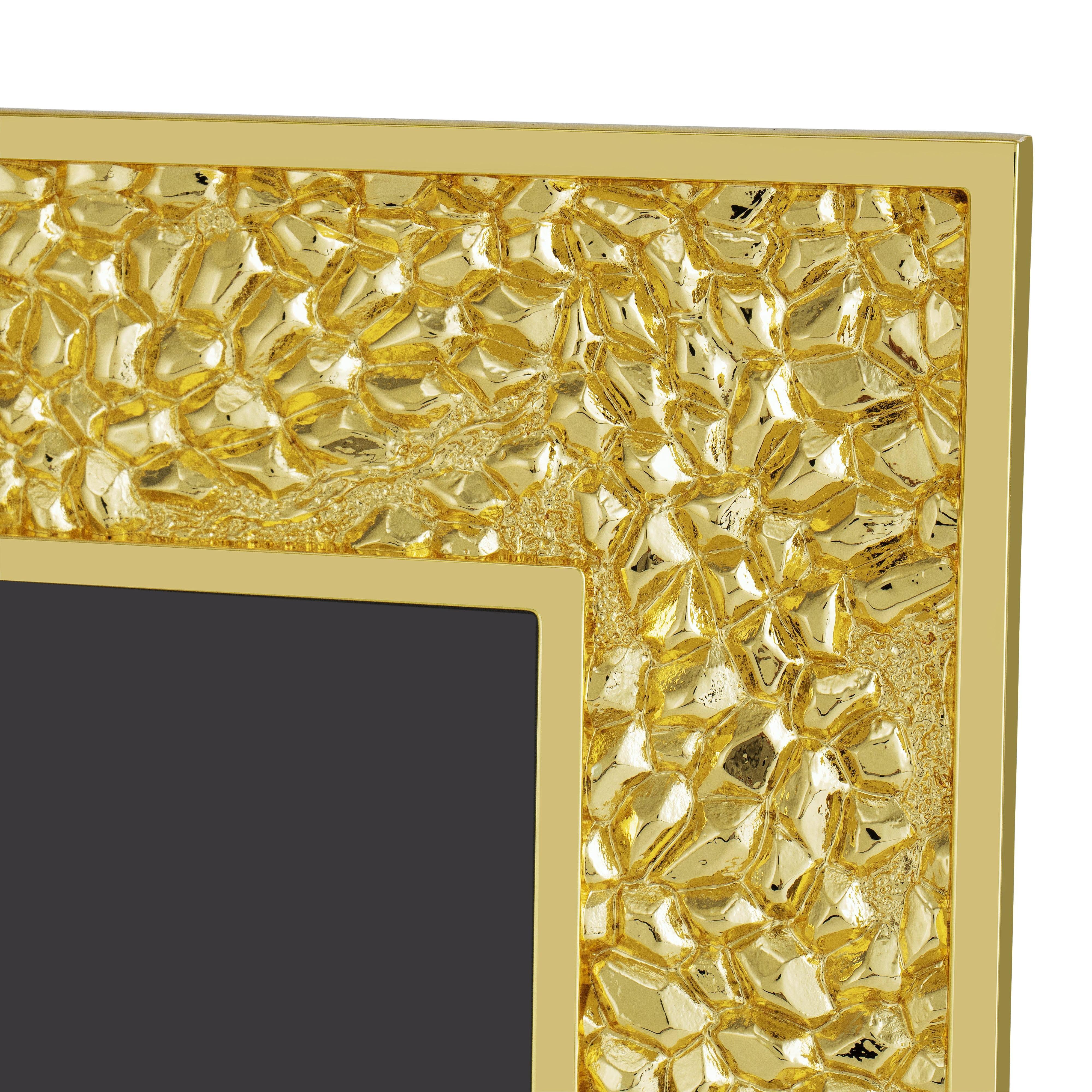 French Contemporary Pomegranate Photo Frame in High-Quality Gold-Plated Metal. For Sale