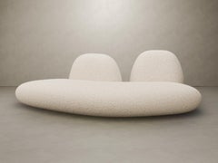 Contemporary “Pompon 3 XL” Sofa Delcourt Tioga Nobilis Fakir Velvet