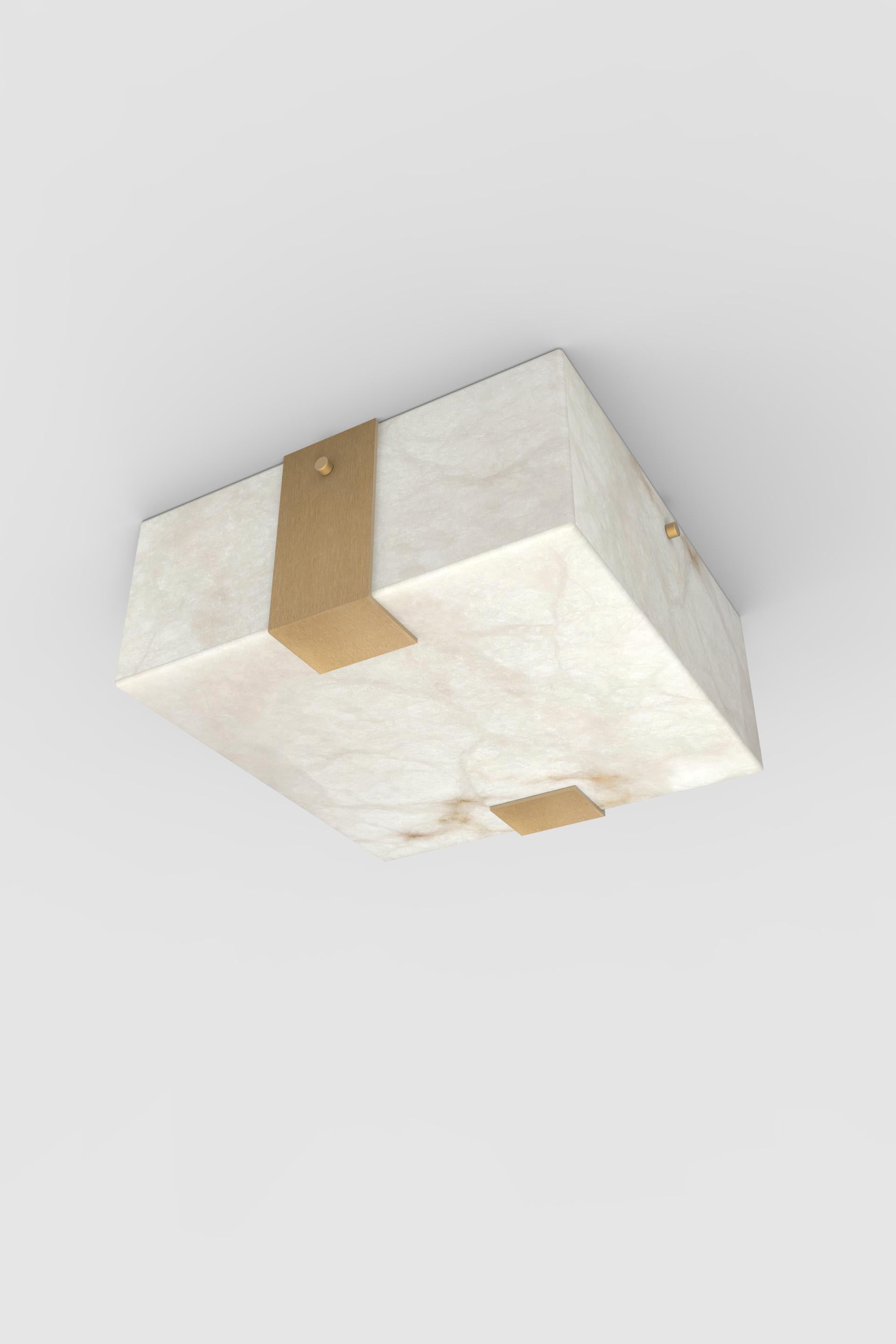 Italian Contemporary Ponti Flush Mount 002A-2C in Alabaster by Orphan Work For Sale