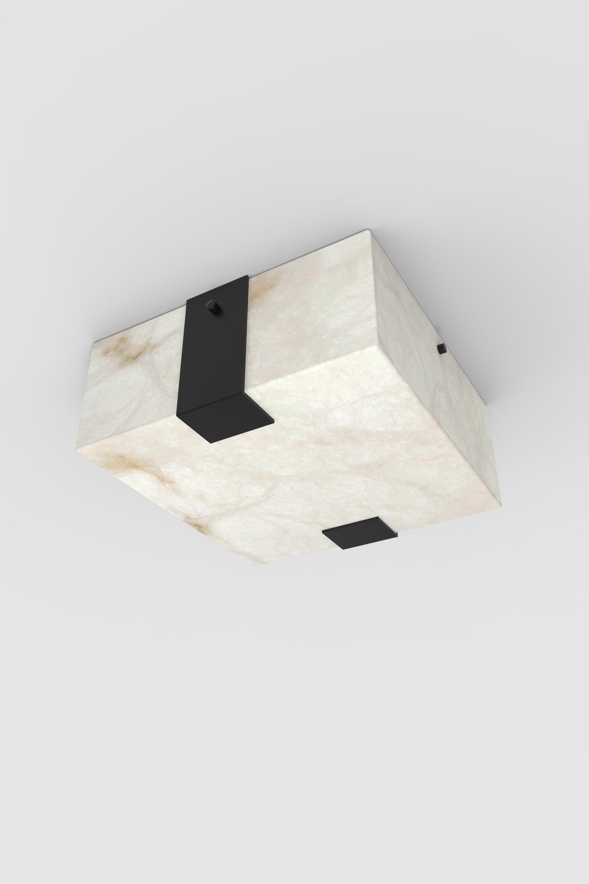 Italian Contemporary Ponti Flush Mount 002A-2C in Alabaster by Orphan Work For Sale