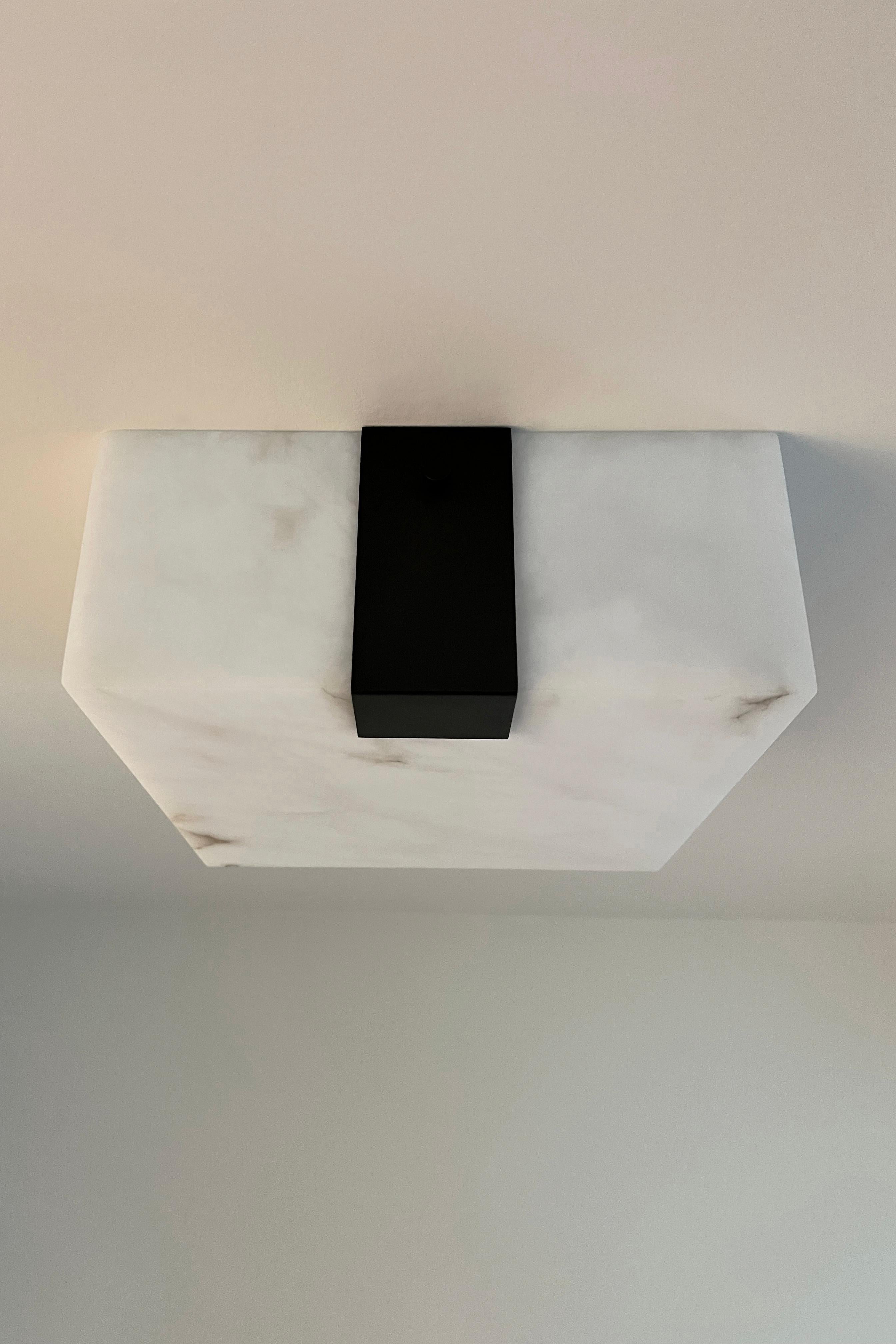 Contemporary Ponti Flush Mount 002A-2C in Alabaster by Orphan Work In New Condition For Sale In Los Angeles, CA