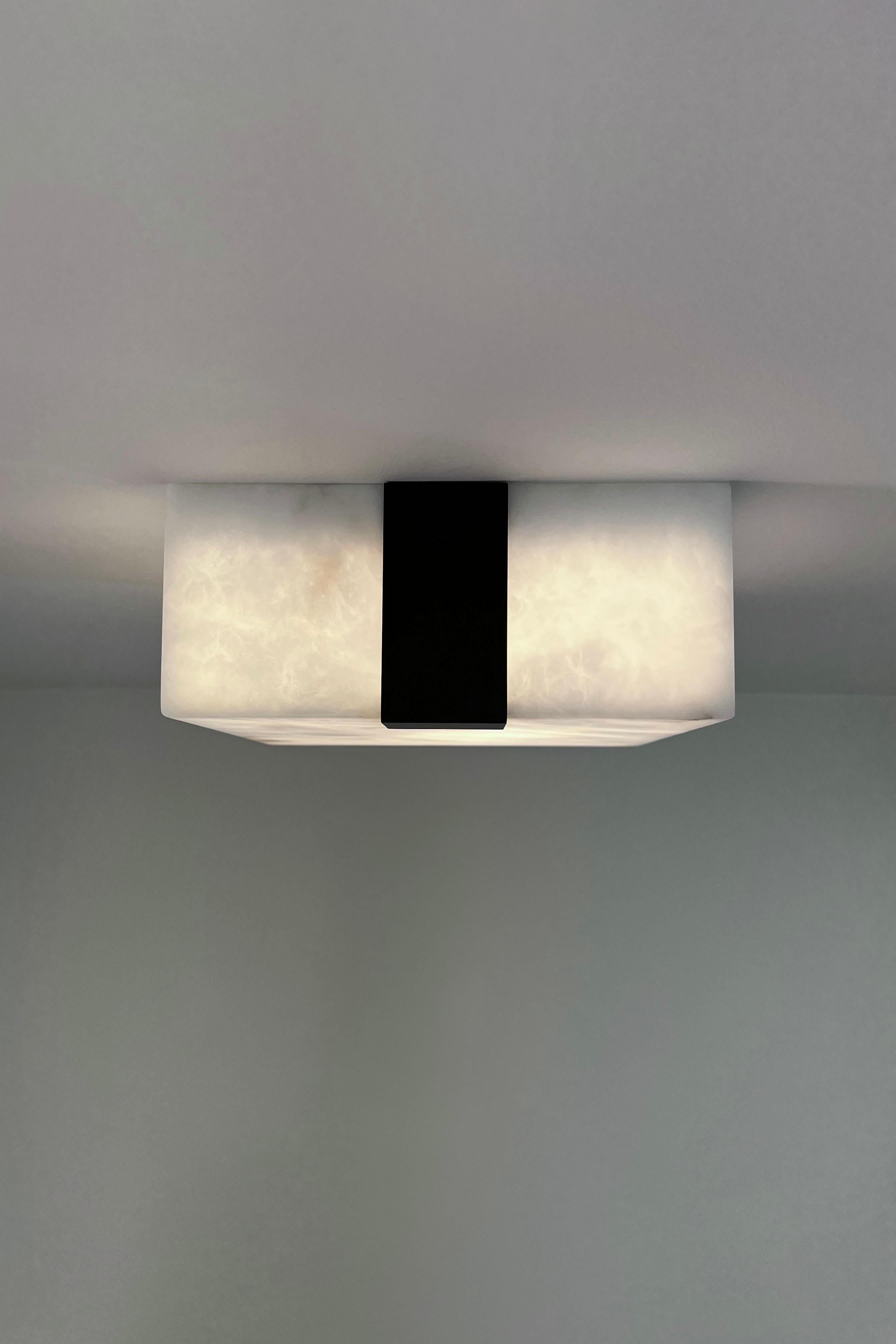 Contemporary Ponti Flush Mount 002A-2C in Alabaster by Orphan Work For Sale 3