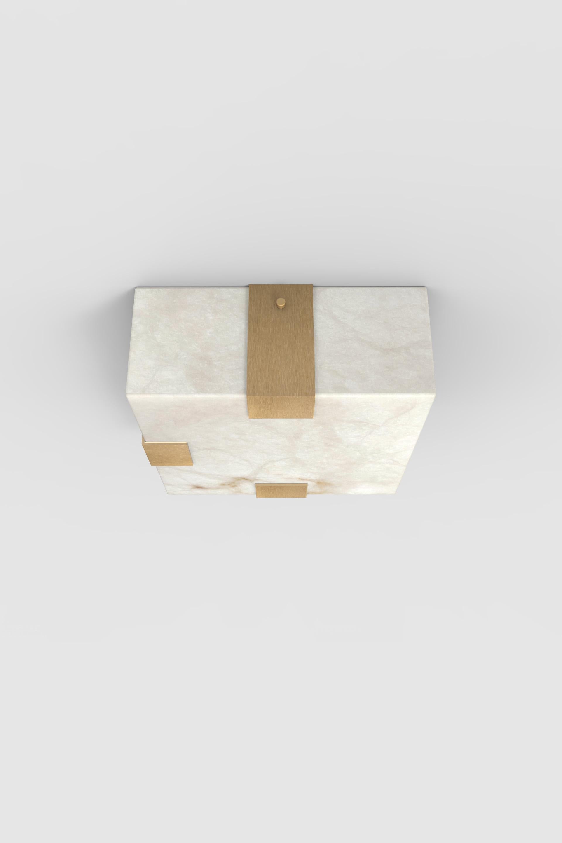 Post-Modern Contemporary Ponti Flush Mount 002A-3C in Alabaster by Orphan Work For Sale
