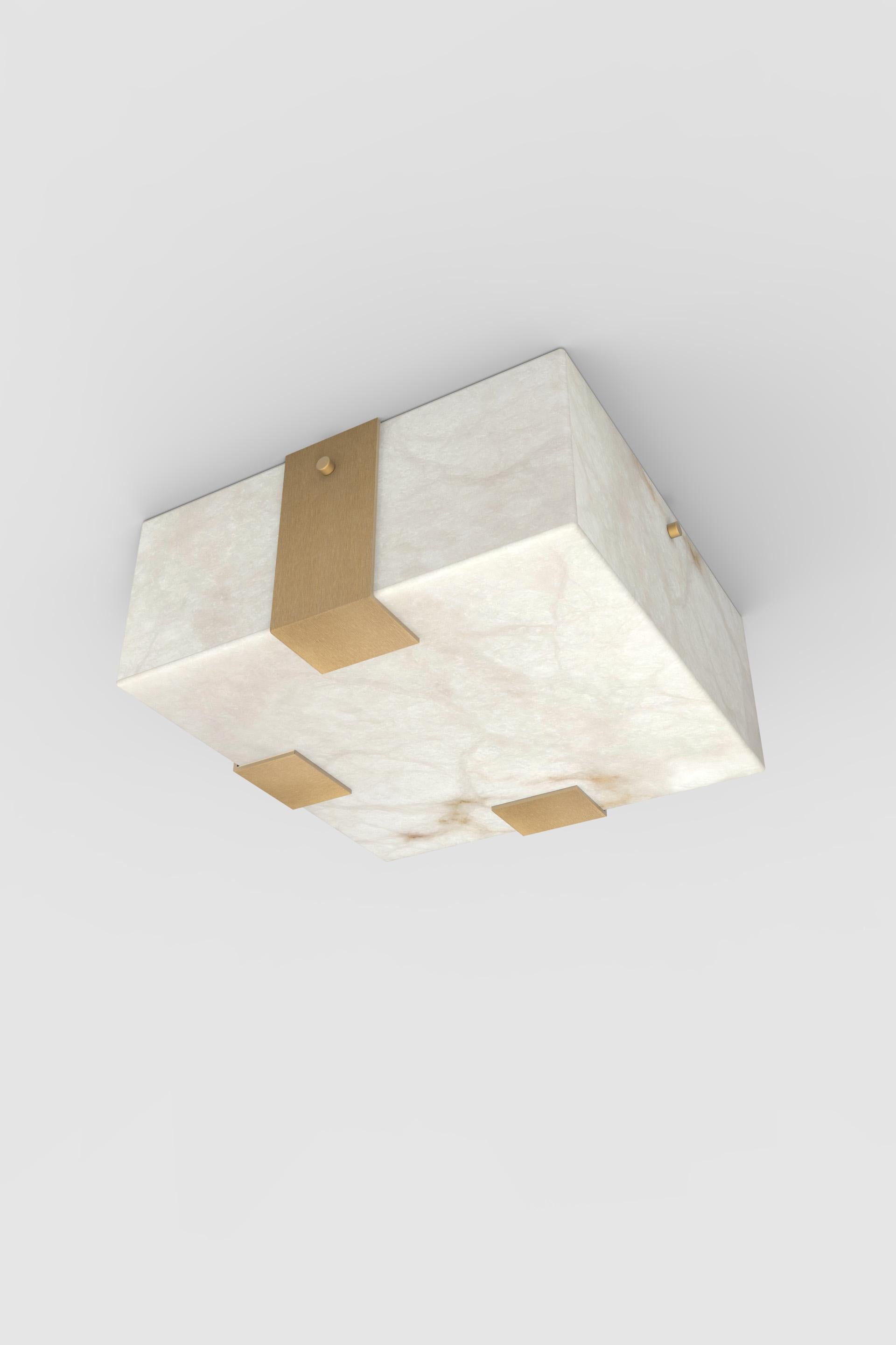 Italian Contemporary Ponti Flush Mount 002A-3C in Alabaster by Orphan Work For Sale