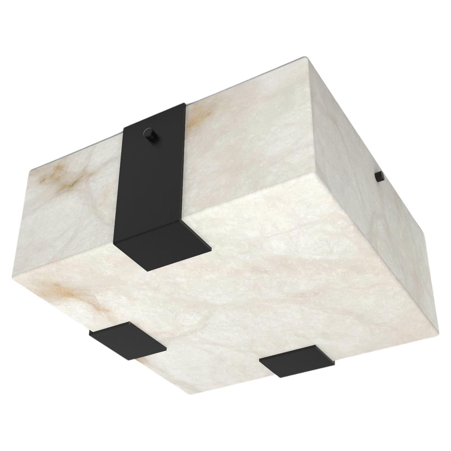 Contemporary Ponti Flush Mount 002A-3C in Alabaster by Orphan Work For Sale