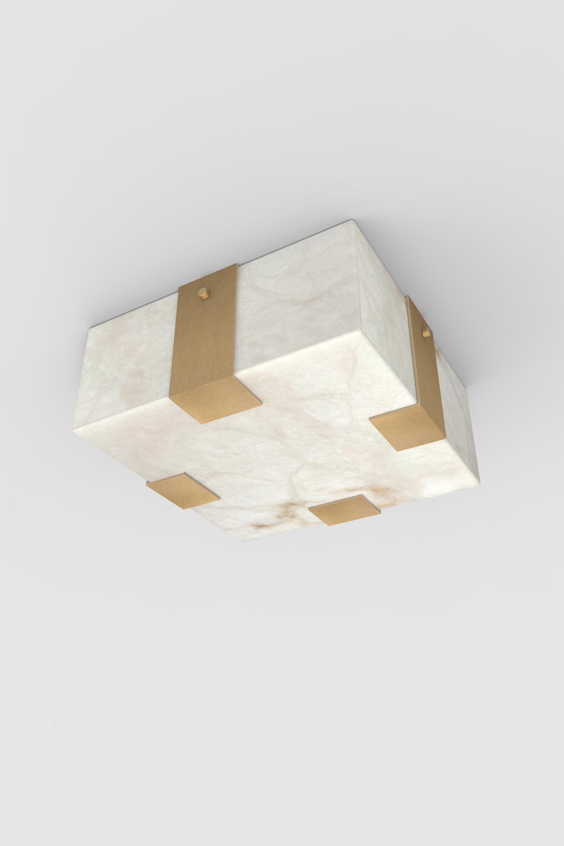 Italian Contemporary Ponti Flush Mount 002A-4C in Alabaster by Orphan Work For Sale