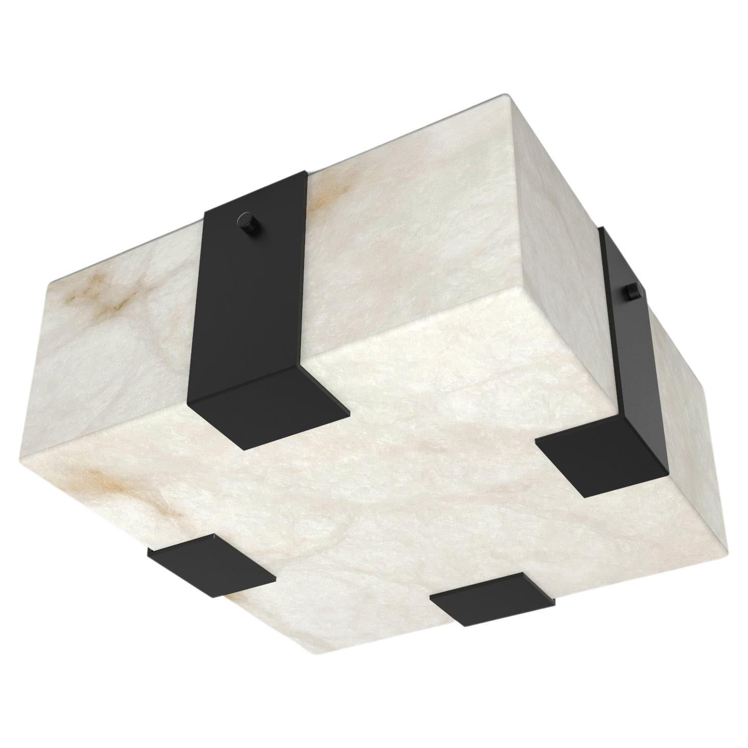 Contemporary Ponti Flush Mount 002A-4C in Alabaster by Orphan Work For Sale