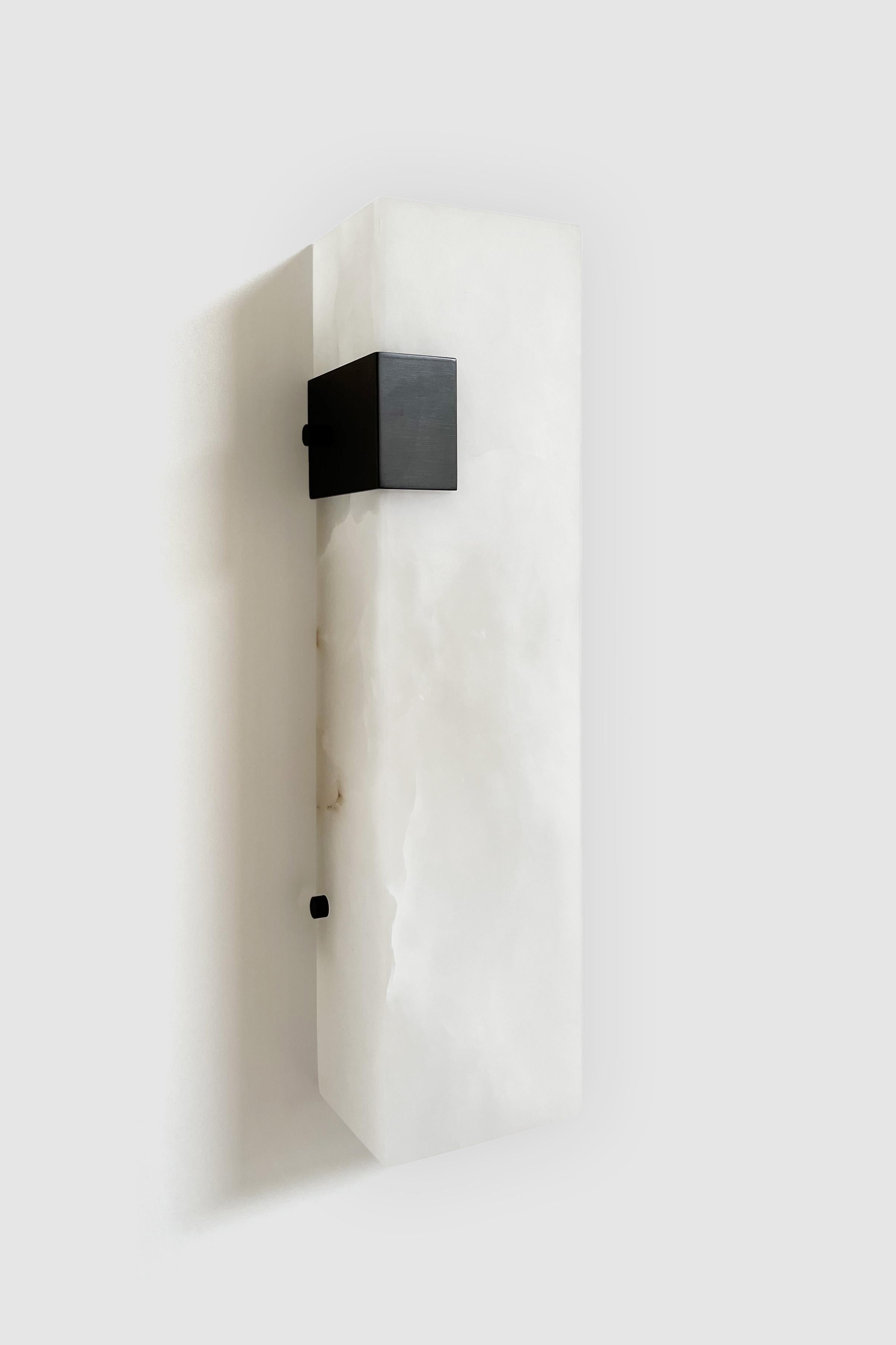 Post-Modern Contemporary Ponti Sconce 003-1C in Alabaster by Orphan Work For Sale