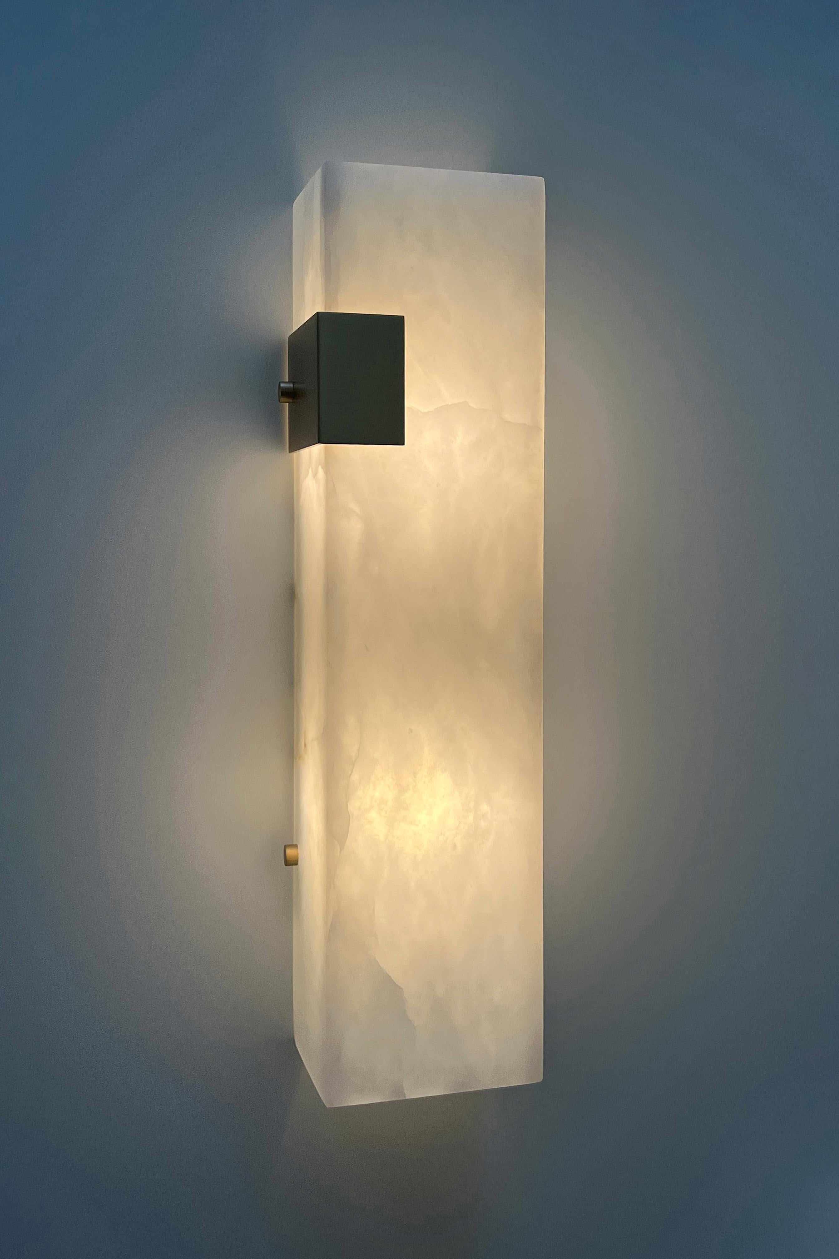 Contemporary Ponti Sconce 003-1C in Alabaster by Orphan Work In New Condition For Sale In Los Angeles, CA