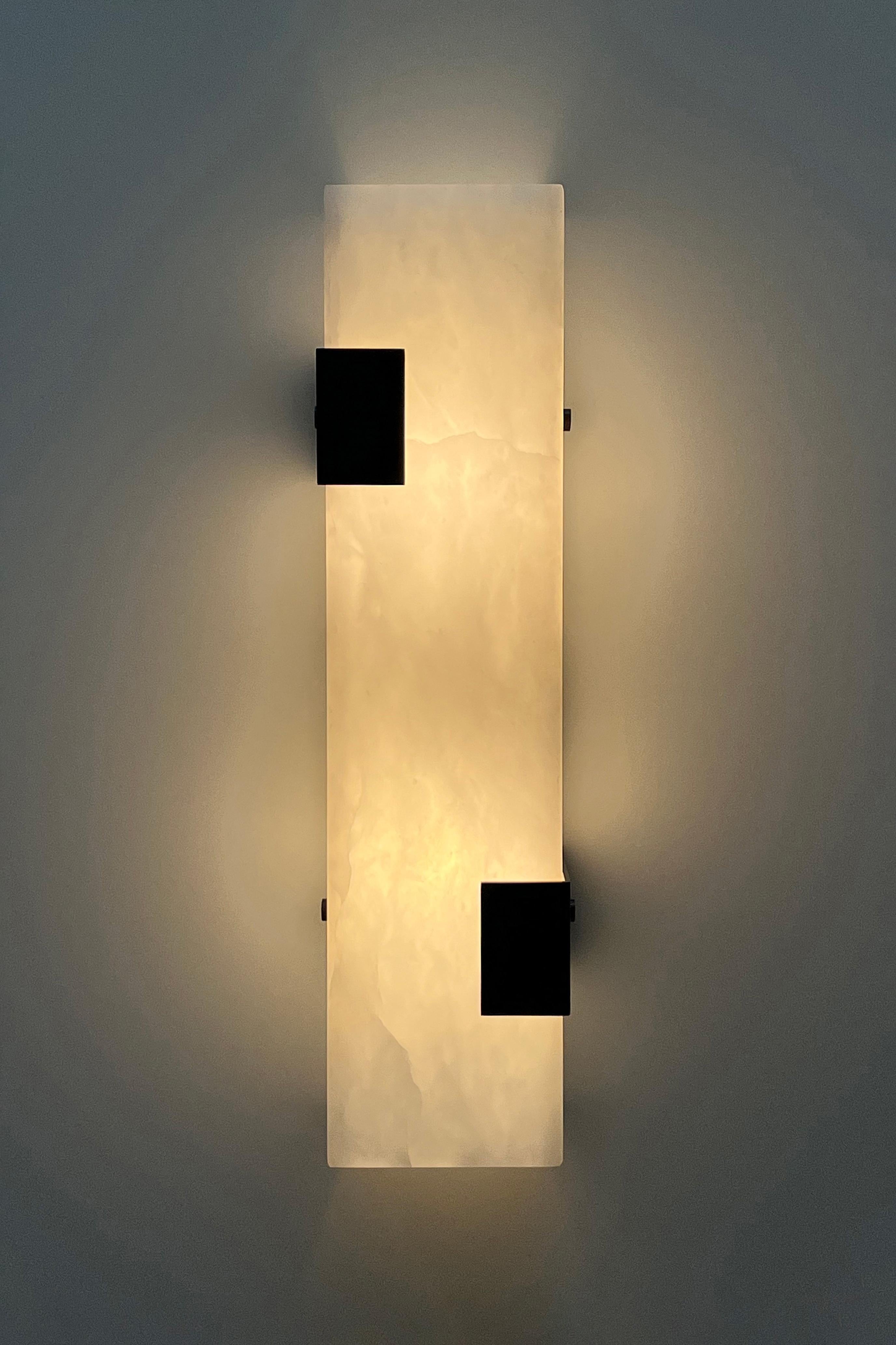 Contemporary Ponti Sconce 003-2C in Alabaster by Orphan Work In New Condition For Sale In Los Angeles, CA