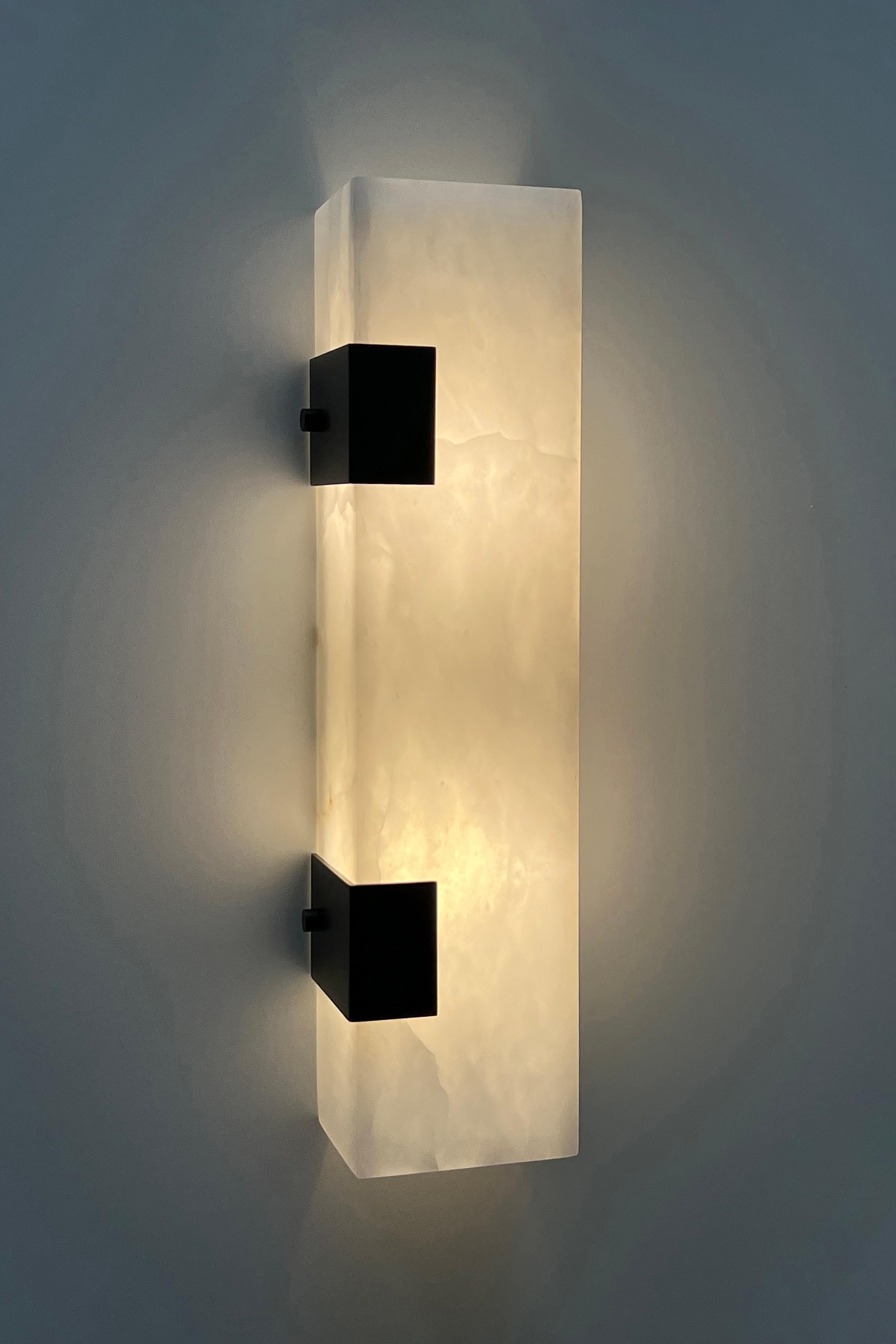 Contemporary Ponti Sconce 003-2C in Alabaster by Orphan Work For Sale 1