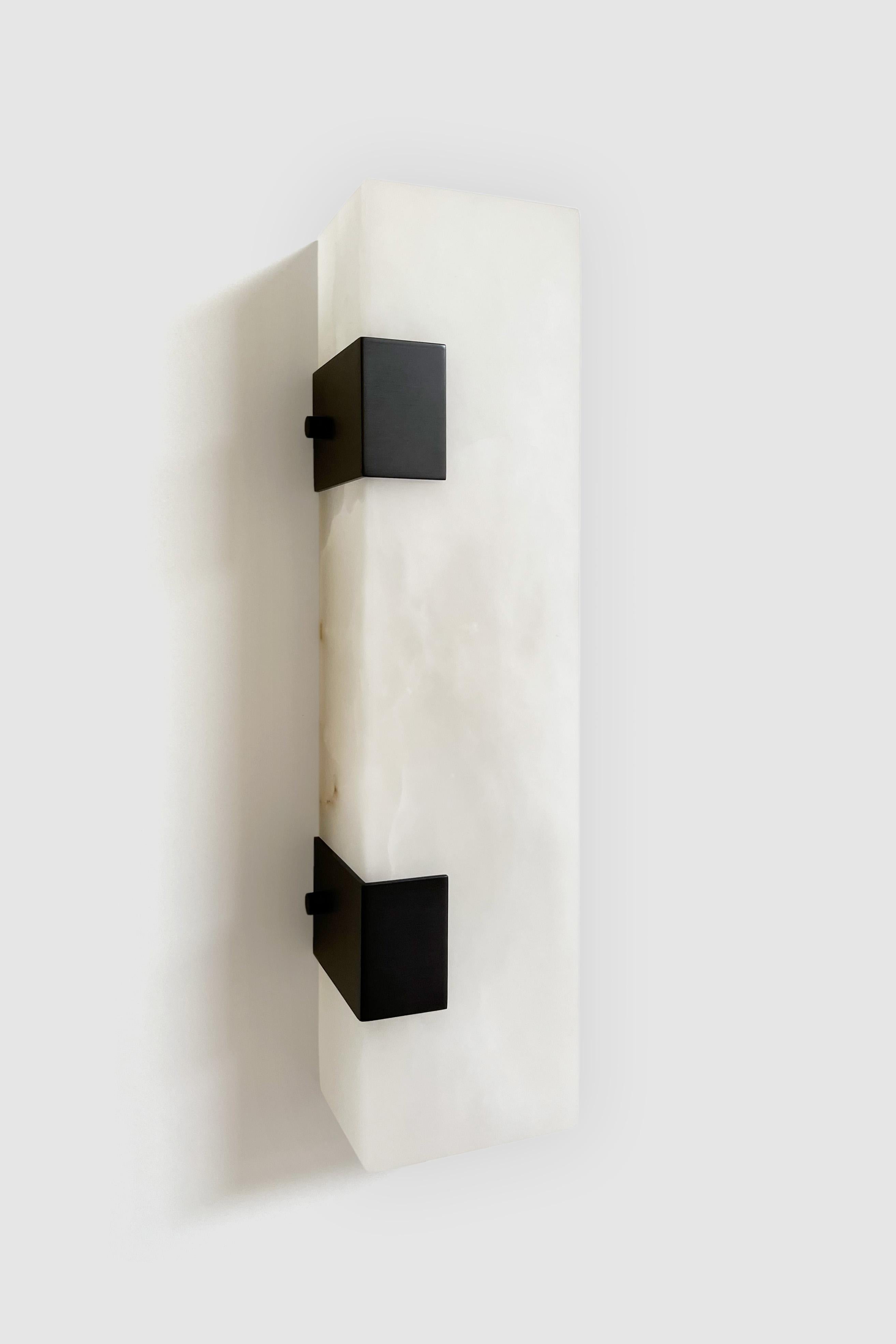 Post-Modern Contemporary Ponti Sconce 003-2C in Alabaster by Orphan Work For Sale