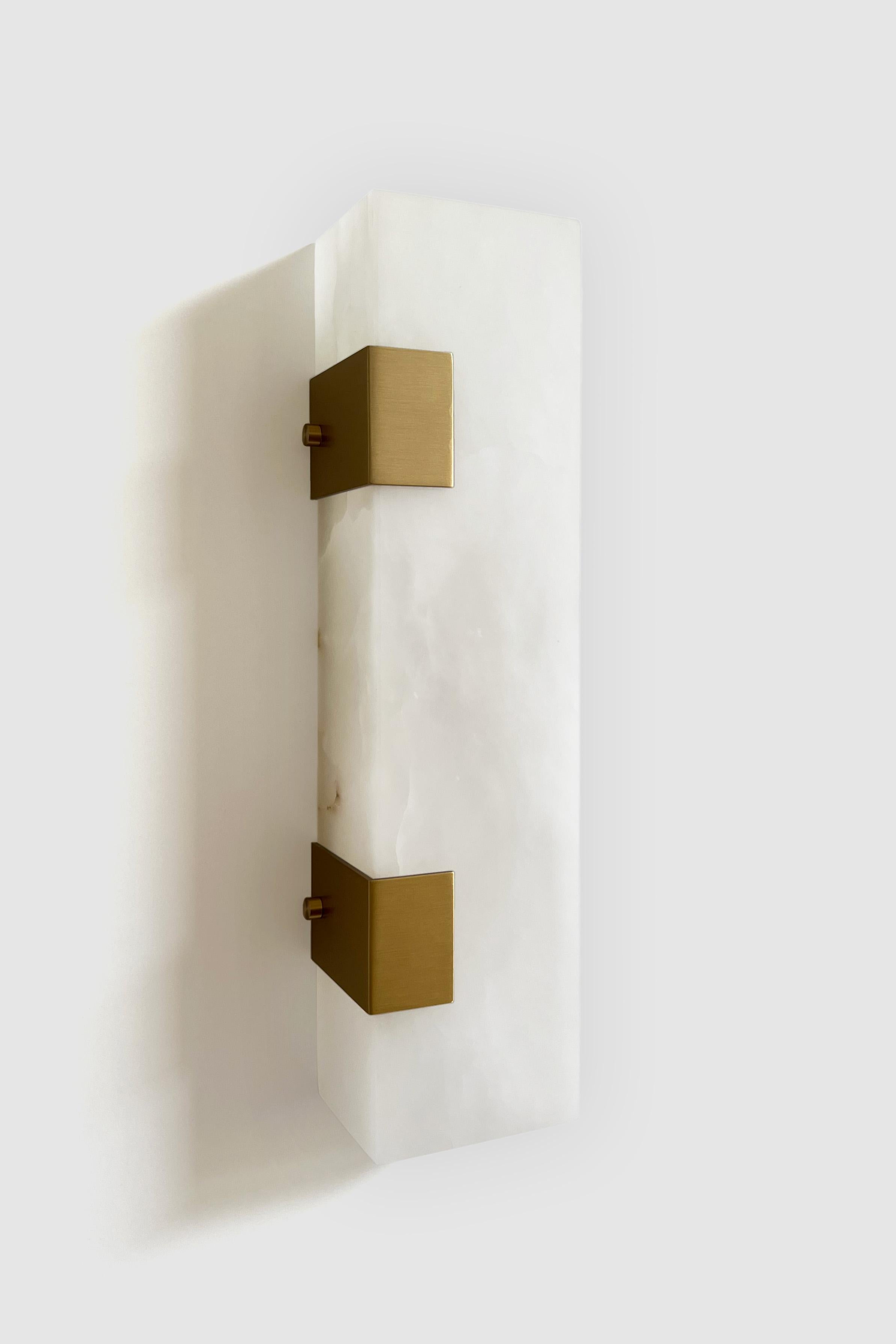 Post-Modern Contemporary Ponti Sconce 003-2C in Alabaster by Orphan Work For Sale