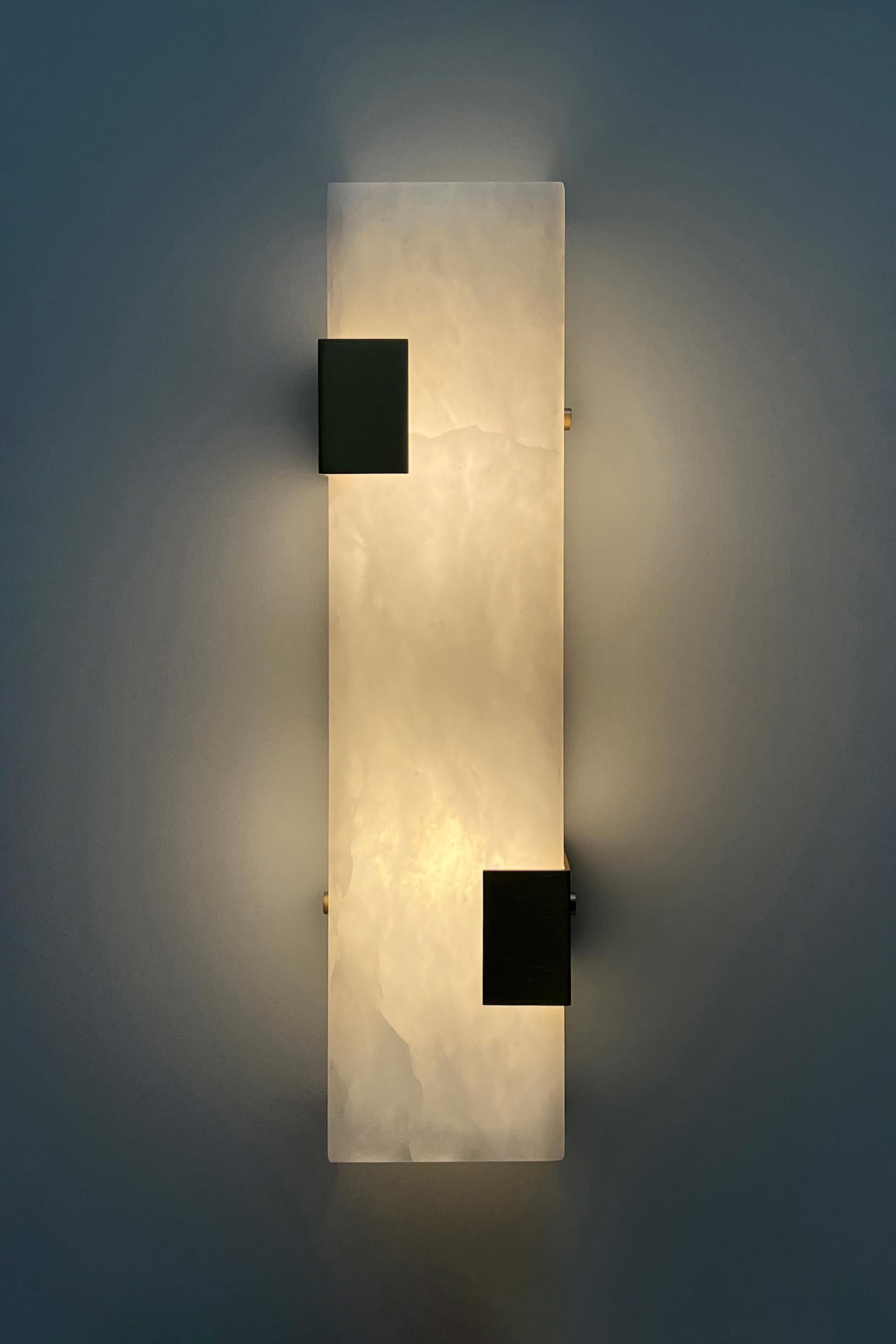 Contemporary Ponti Sconce 003-2C in Alabaster by Orphan Work In New Condition For Sale In Los Angeles, CA
