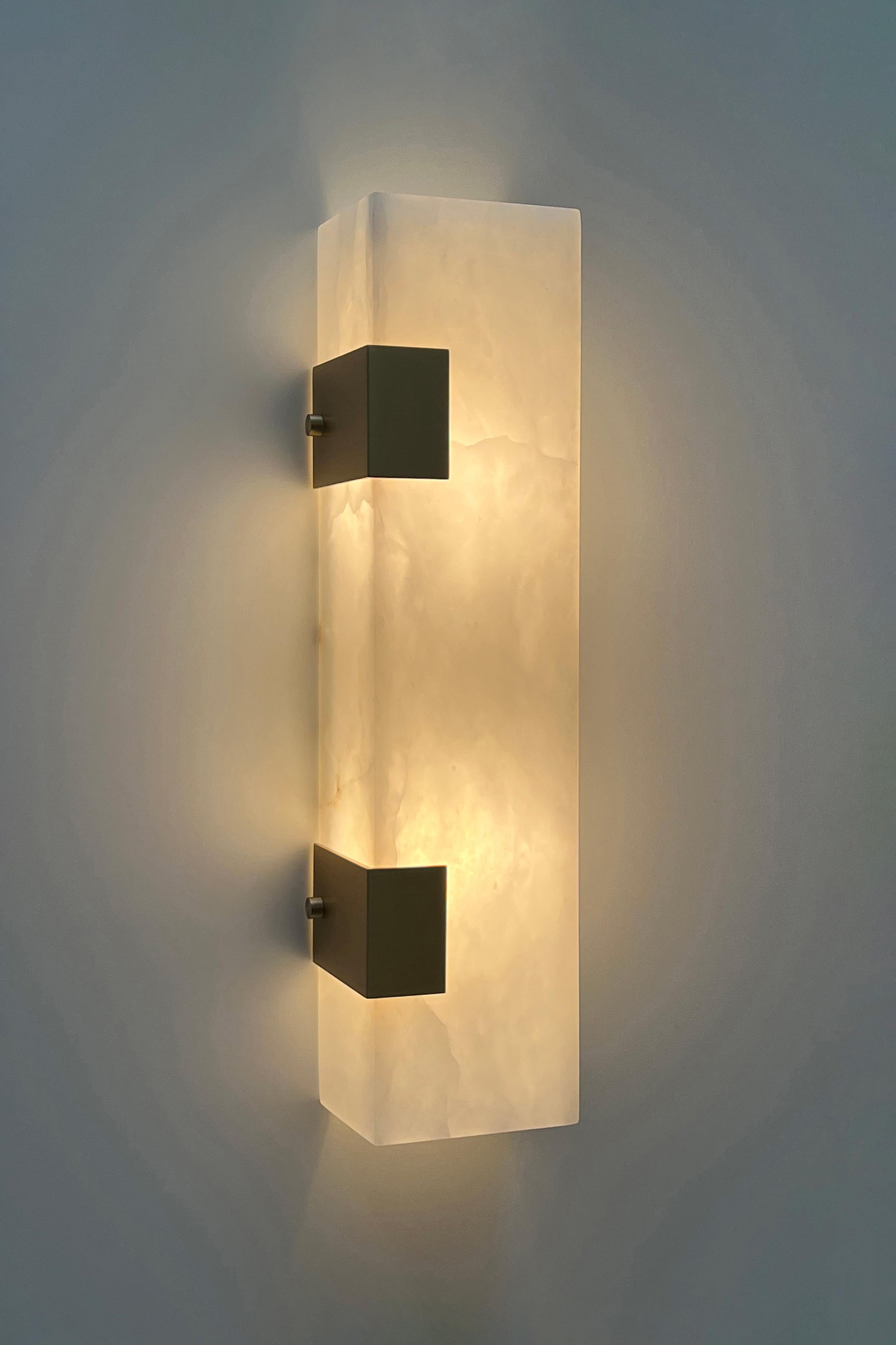 Contemporary Ponti Sconce 003-2C in Alabaster by Orphan Work For Sale 1