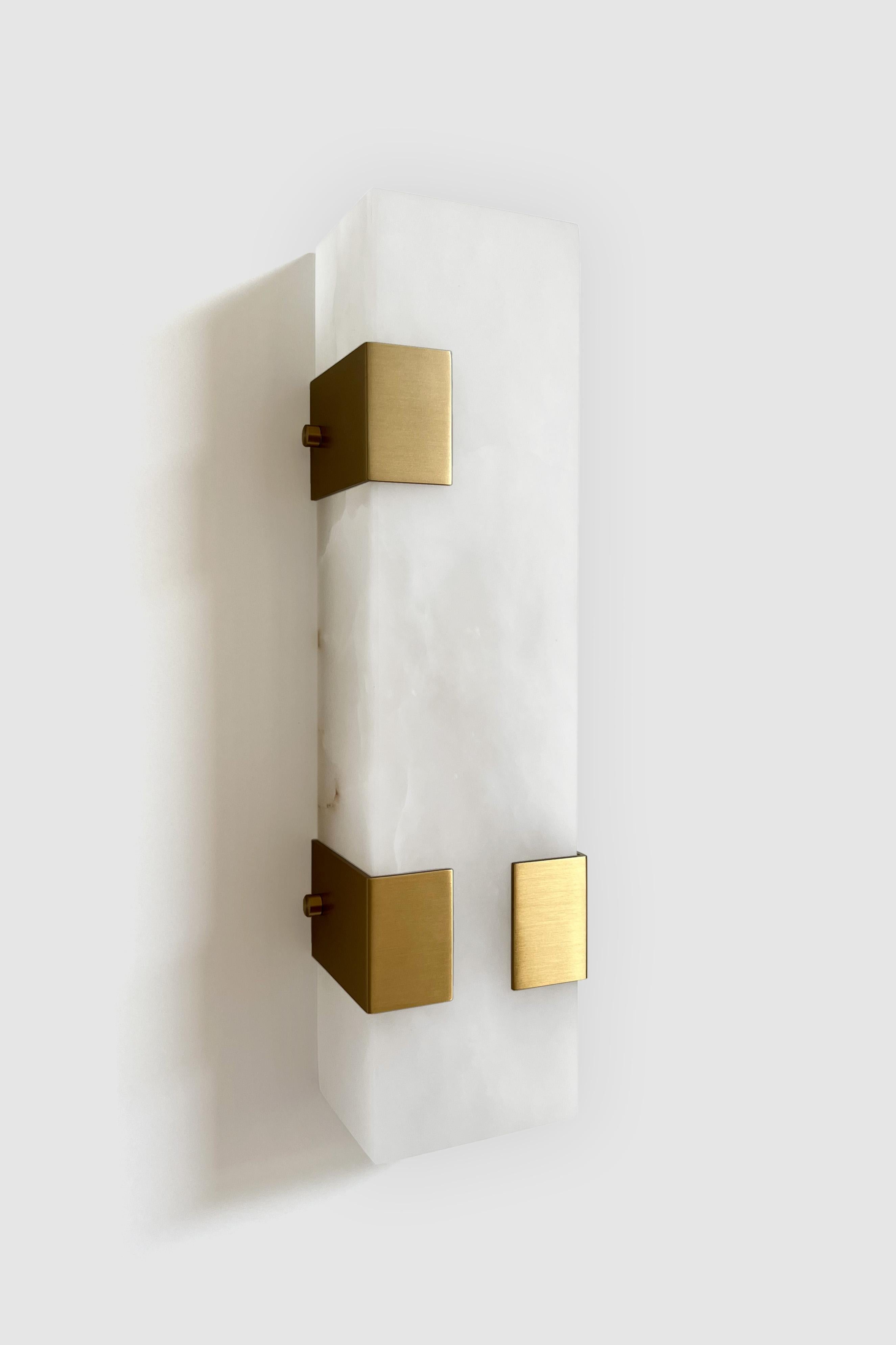 Post-Modern Contemporary Ponti Sconce 003-3C in Alabaster by Orphan Work For Sale