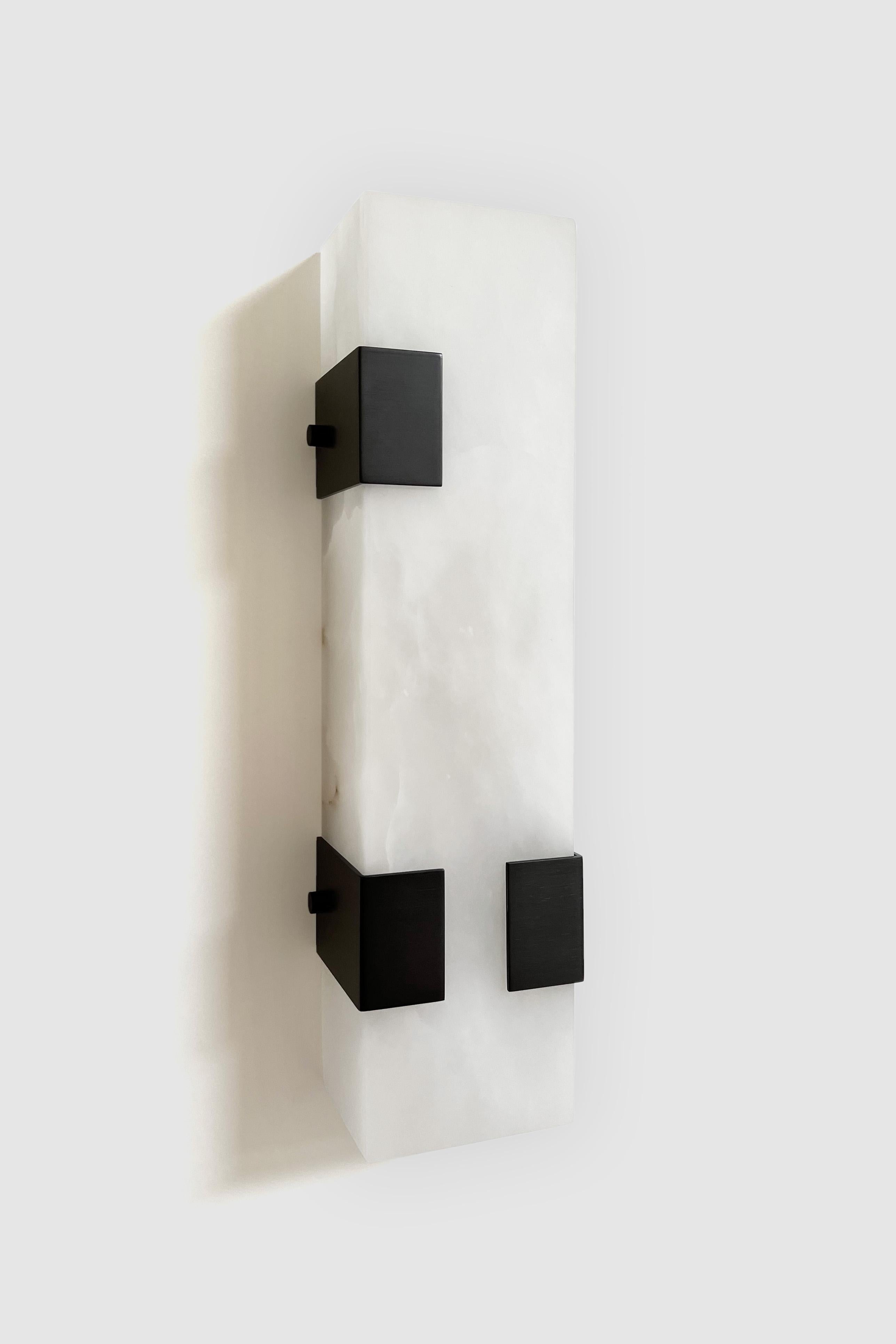 Post-Modern Contemporary Ponti Sconce 003-3C in Alabaster by Orphan Work For Sale