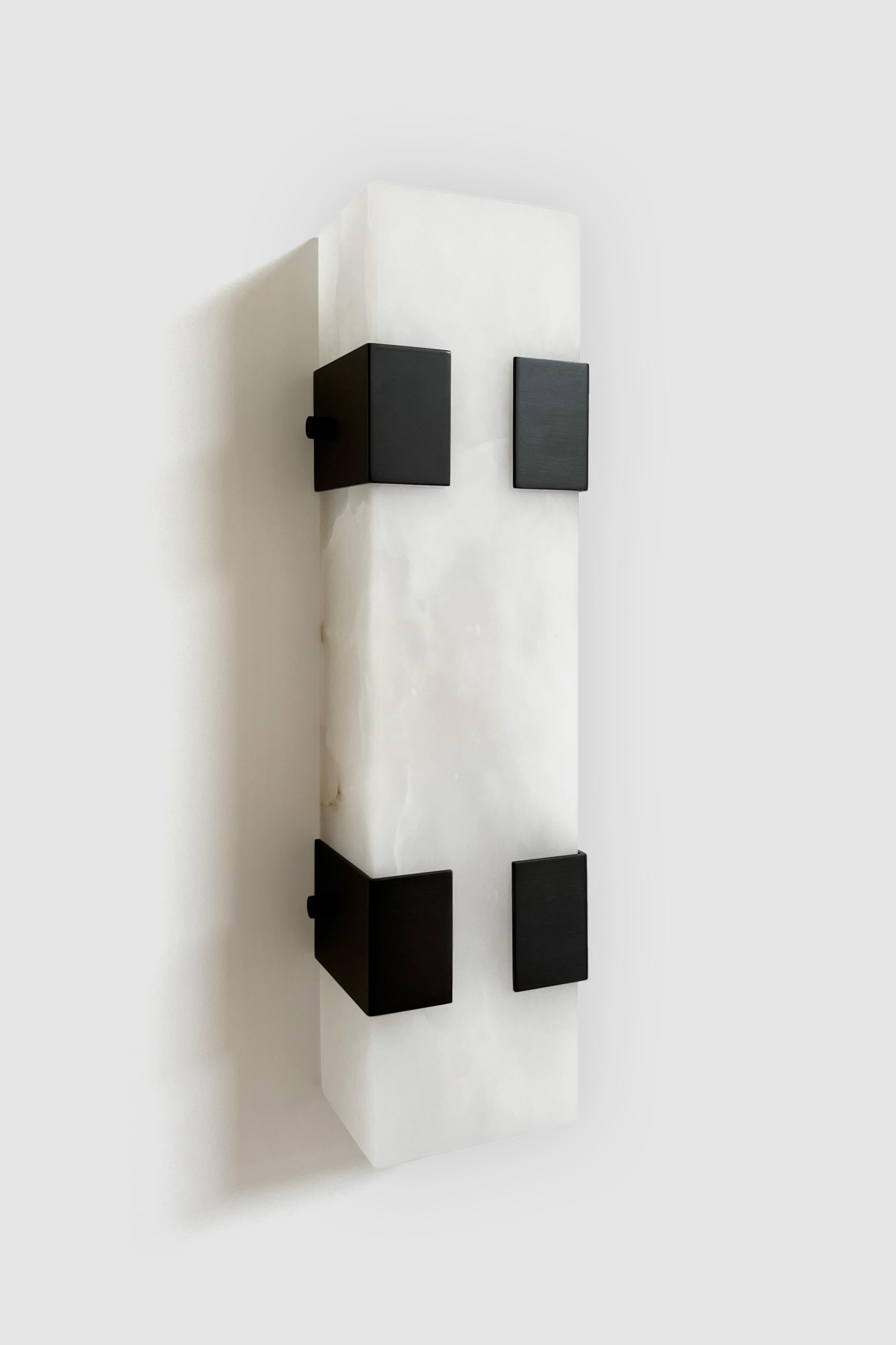 Post-Modern Contemporary Ponti Sconce 003-4C in Alabaster by Orphan Work For Sale